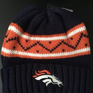 Denver Broncos NFL Knit Orange and Navy Beanie